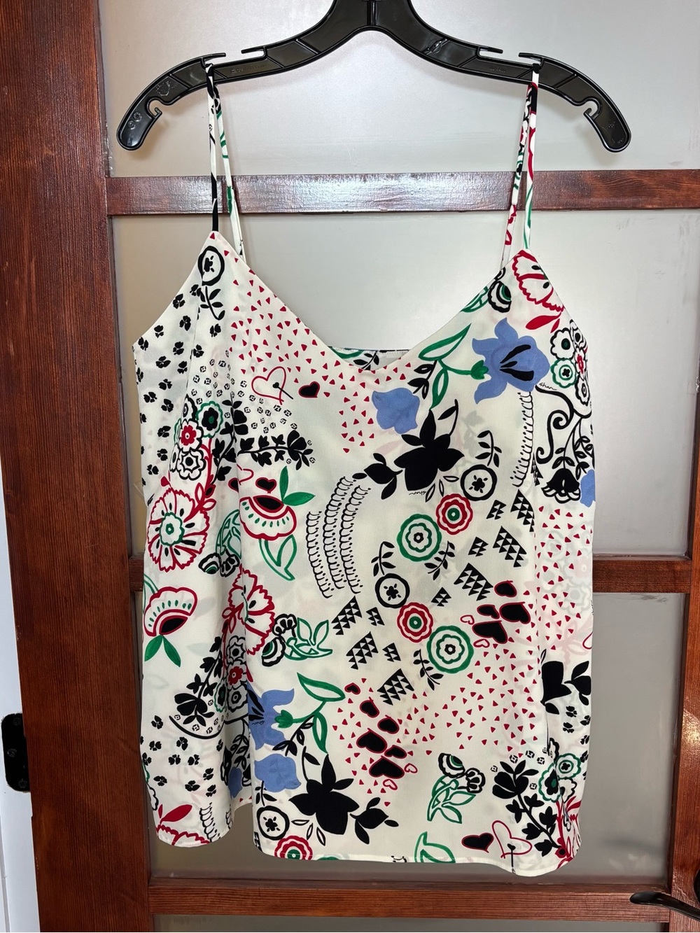 SHAN Cream Floral Print Spaghetti Strap Camisole
